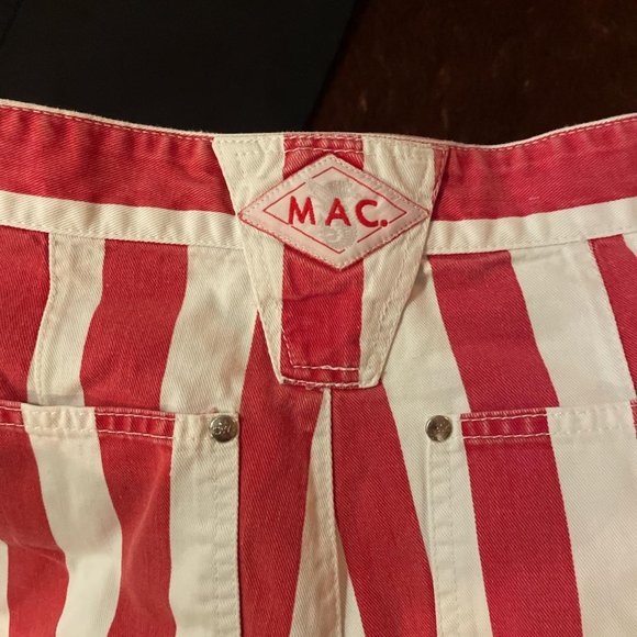 Vintage 90s / 80s MAC Thick Vertical Nautical Stripe Bermuda Shorts - Picture 4 of 4